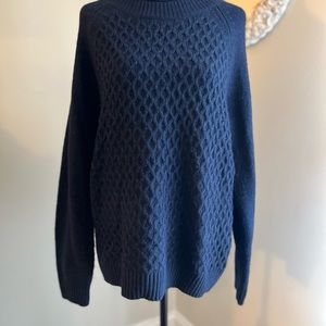 Croft & Barrow Navy Cable/Roll Neck knit Sweater | Large